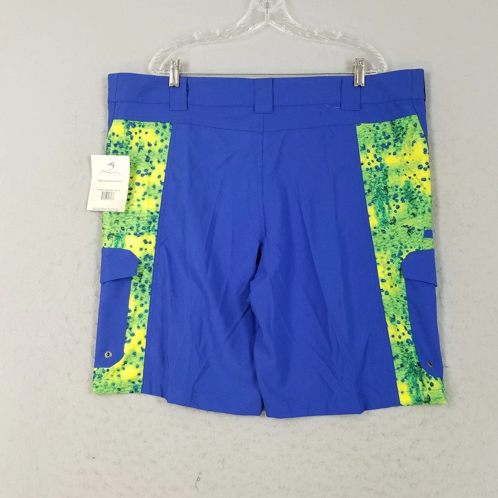 Marlin Trading Company Shorts Mens 42 Blue Ultramarine Cargo Mahi Mahi MTC71633